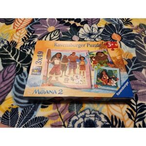 Disney Moana 2 ~ 3 x 49 pieces Jigsaw Puzzles Ravensburger 5+ Opened Box New